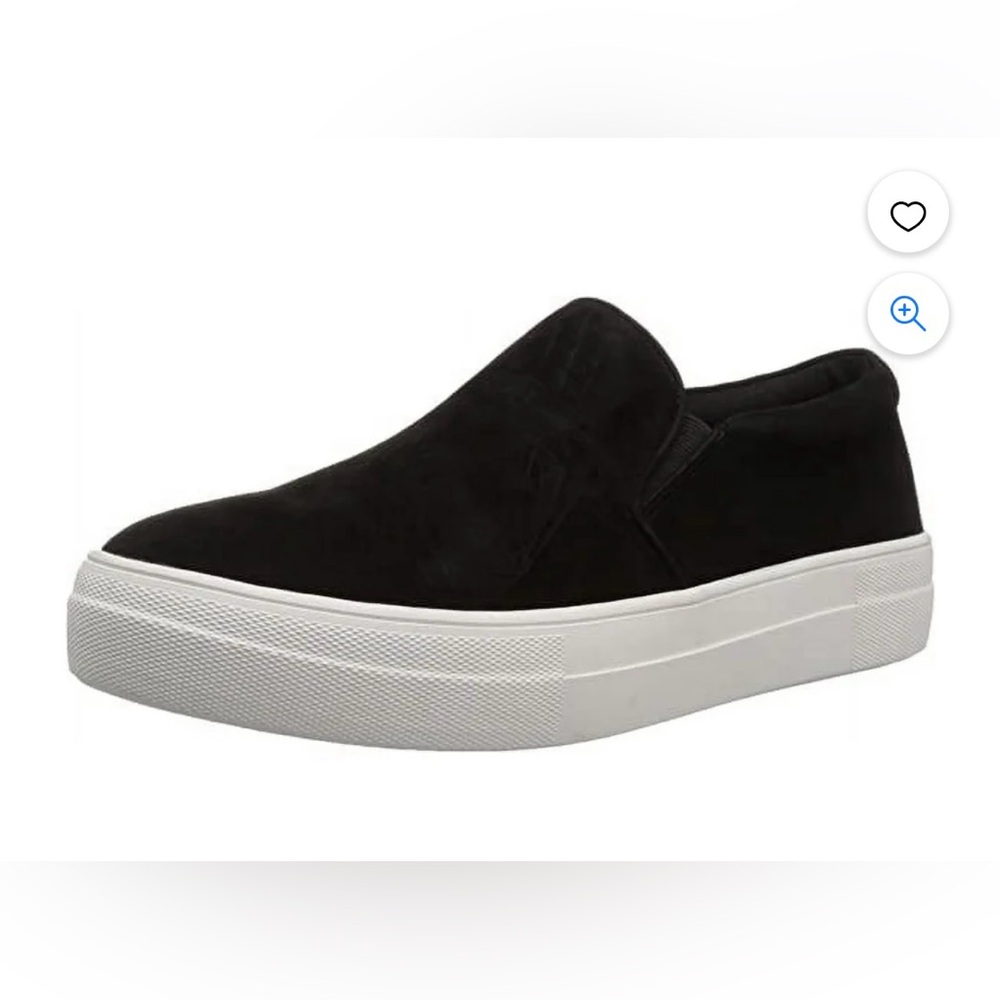 Steve Madden Gills Black Suede Low Top Rounded Slip On Sneakers Size 9
